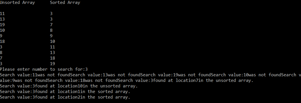 size 10. (an unsorted array) ? Fill each element in this array