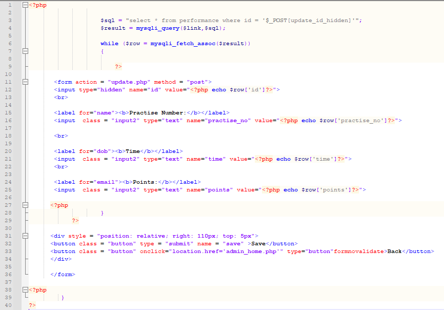 update multiple data in the performance table but only the last row