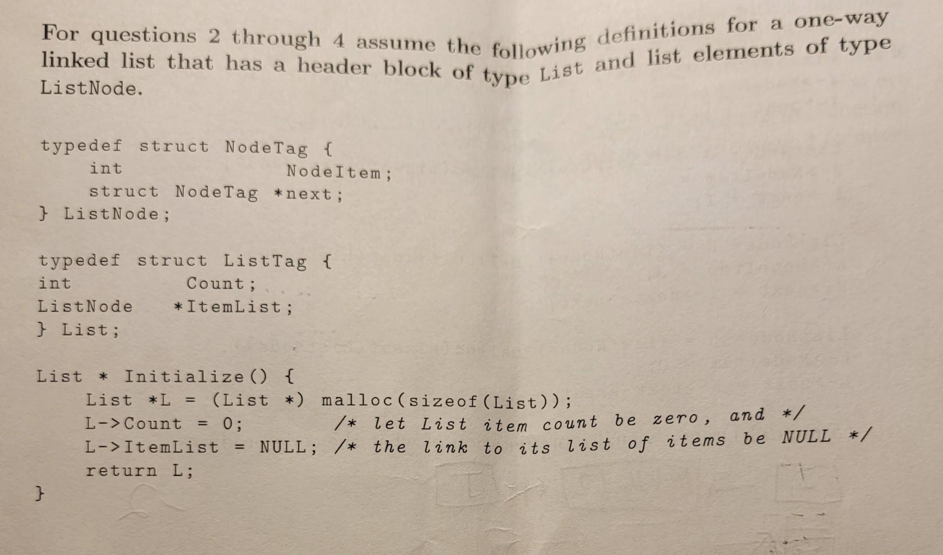 Need help with Question. Please answer question in C For questions 2