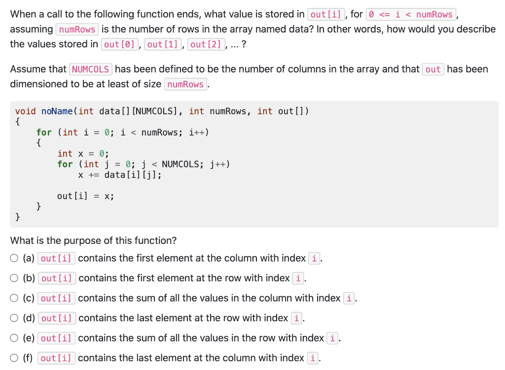  When a call to the following function ends, what value is