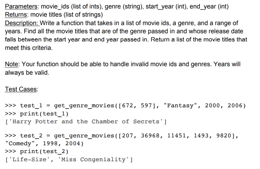 and returns a list of the next ten upcoming movie titles (strings)