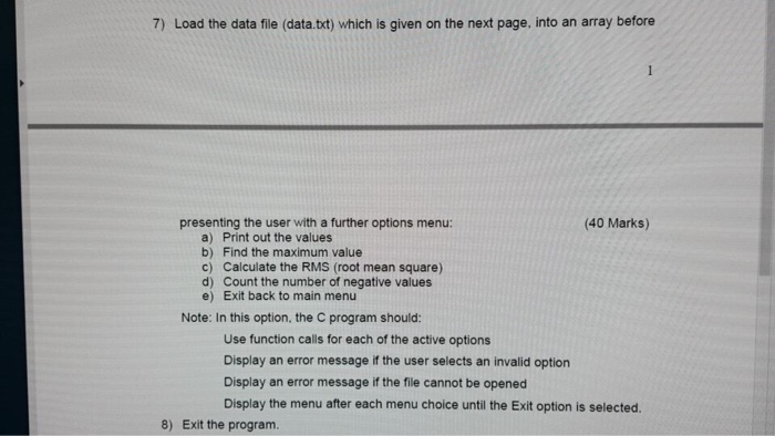  7) Load the data file (data.txt) which is given on the