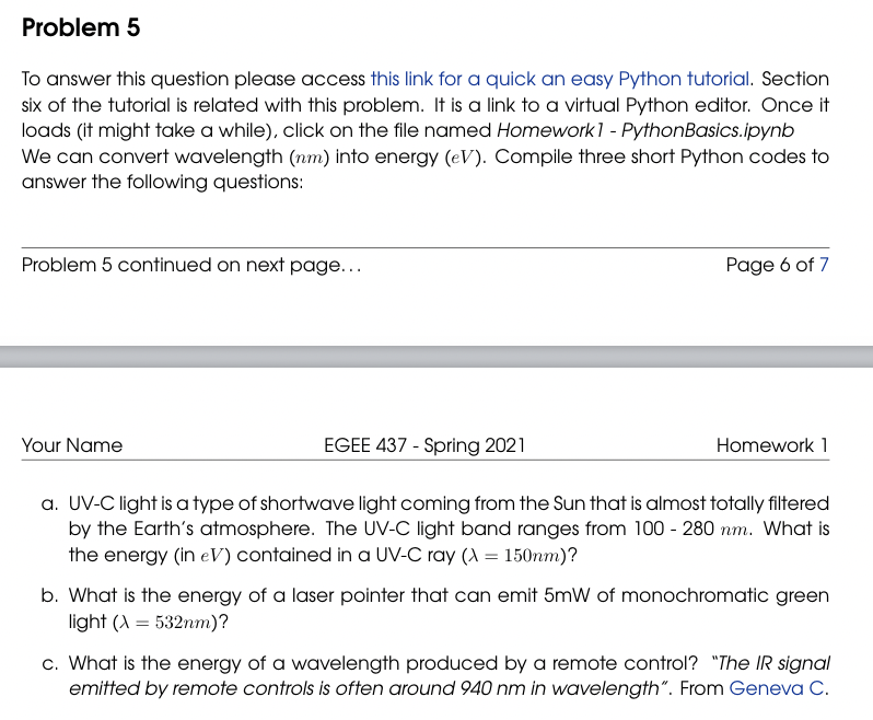  Problem 5 To answer this question please access this link for