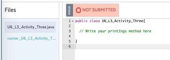 method called printings, which has a single parameter of an array of
