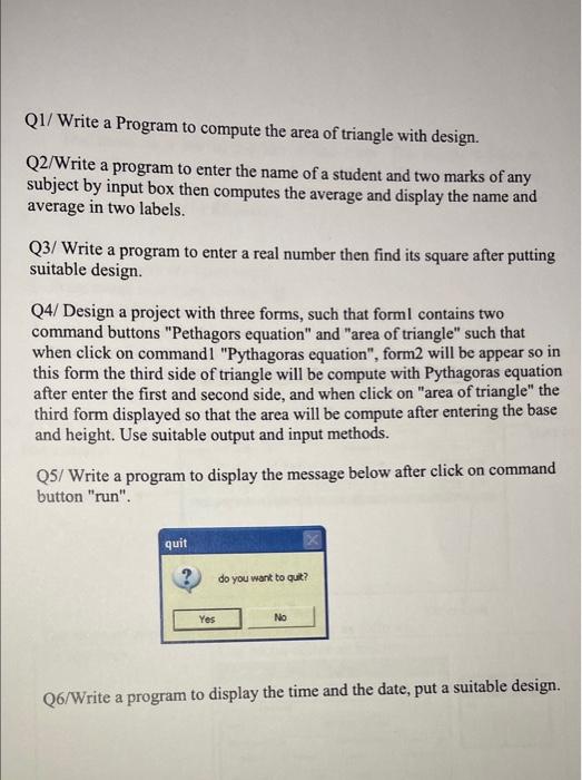  QI/Write a Program to compute the area of triangle with design.