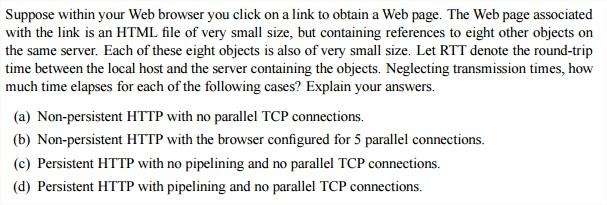  Suppose within your Web browser you click on a link to