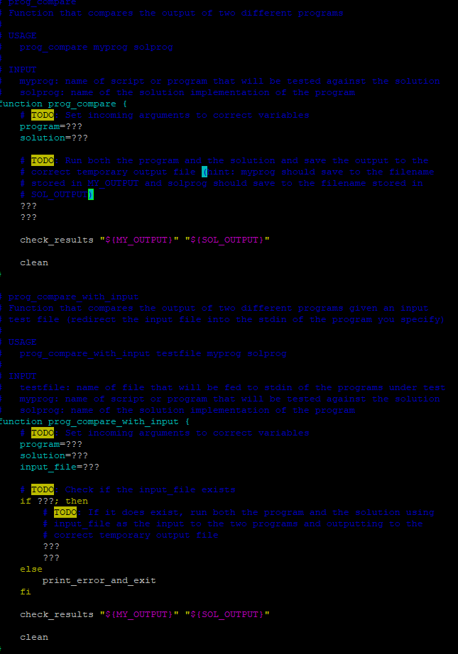 function ??? { echo "WARNING! TODO on line ${BASH_LINENO[O]} not implemented (or