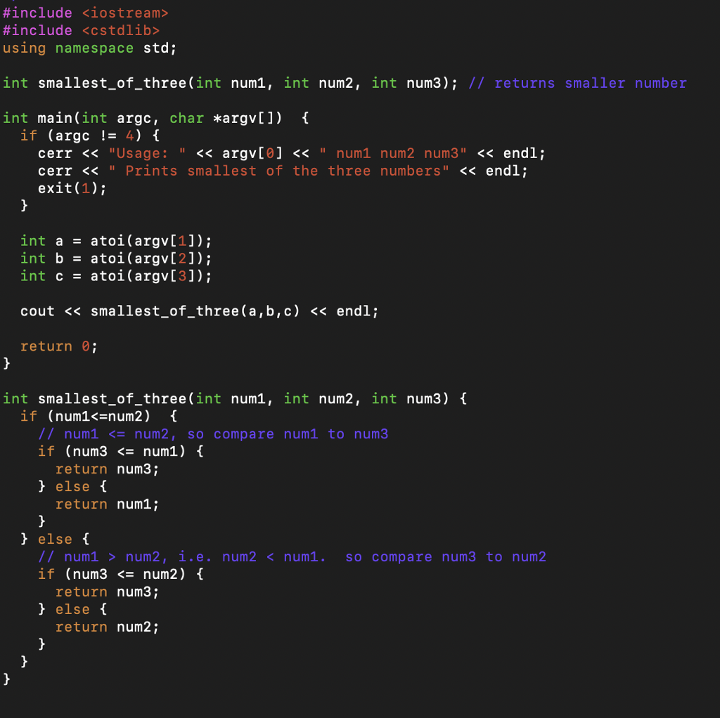 handled, including the usage message, etc. Your program should look exactly like
