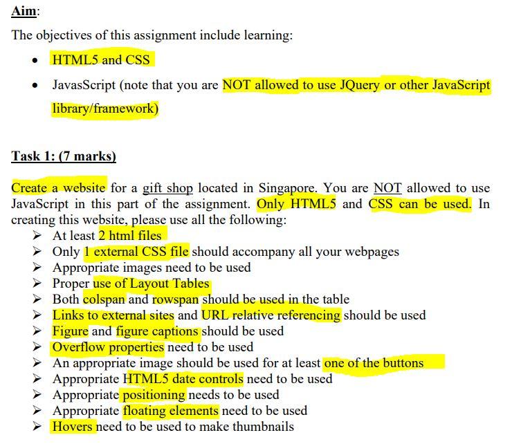  Aim: The objectives of this assignment include learning: HTML5 and CSS