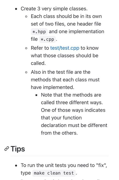  Create 3 very simple classes. Each class should be in its