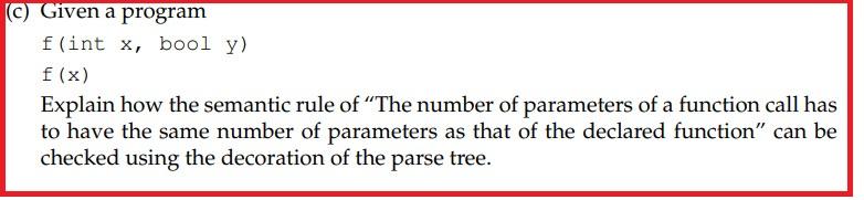 of parameters of a function call has to have the same number