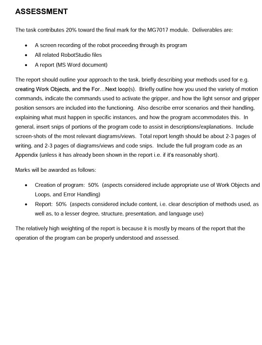  make a program how robot pick and place worpice every thing