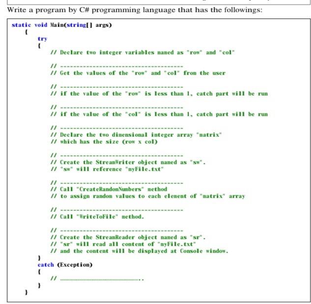  write a program by using C# . Thanks Write a program