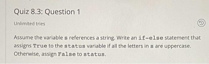 in python. answer incorrect for one already answered on here. Quiz 8.3: