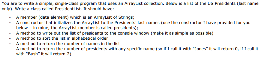 You are to write a simple, single-class program that uses an