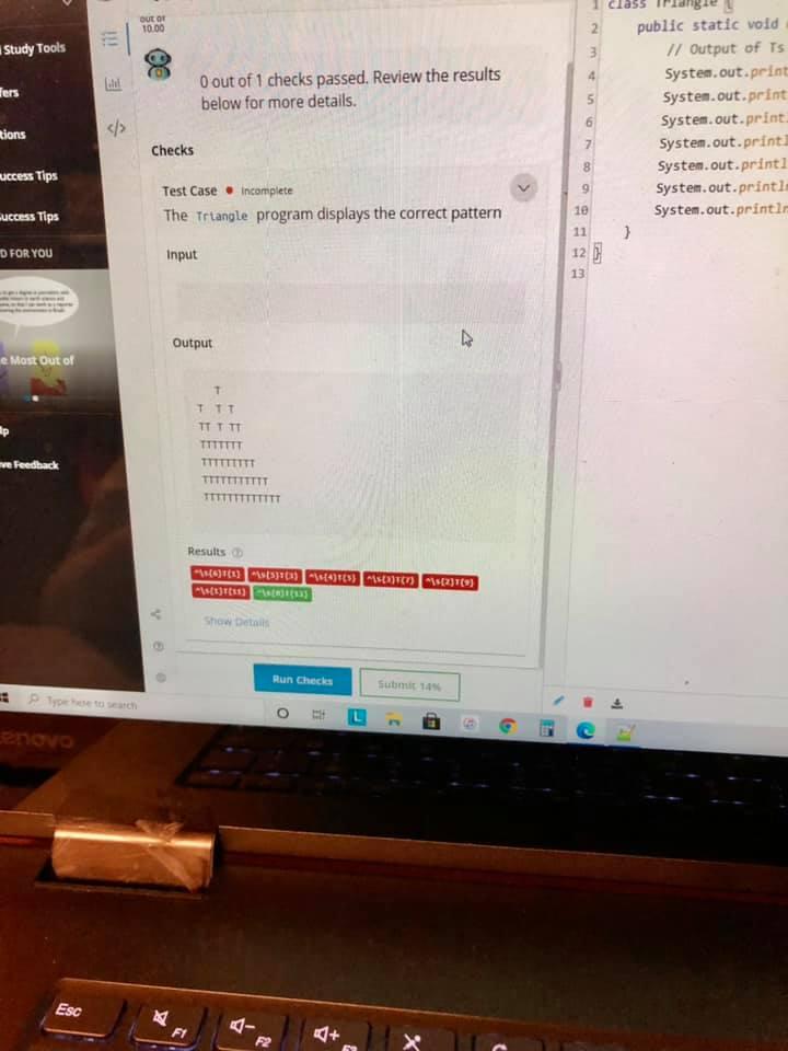 Write, compile, and test a class that displays the pattern shown in