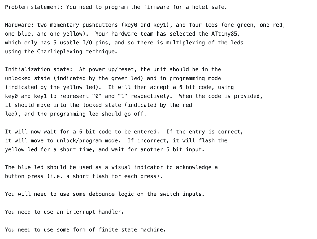 I already have the hardware part setup. Please do as much as