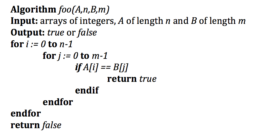  (a) Explain, in words, what algorithm foo does (i.e. give a