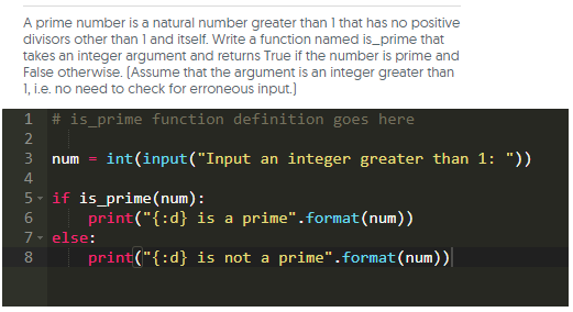 starter program provided A prime number is a natural number greater