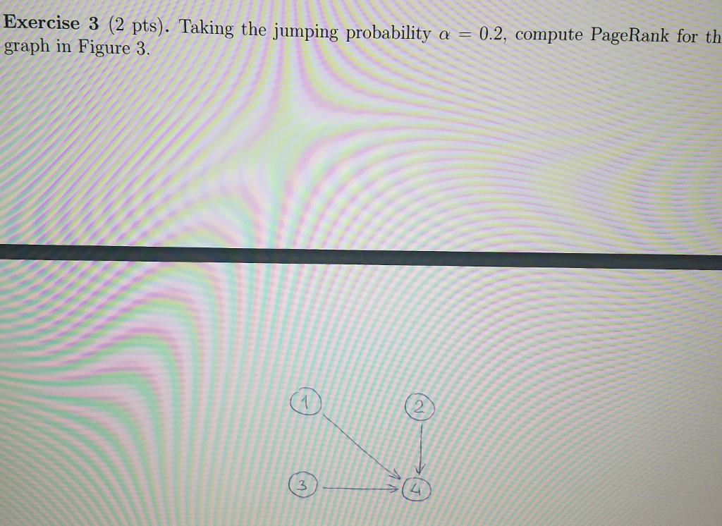 Taking the jumping probability compute pagerank for the graph in figure 3