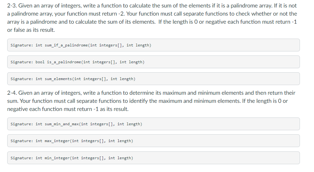  C++ functions and main functions. Ty 2-3. Given an array of