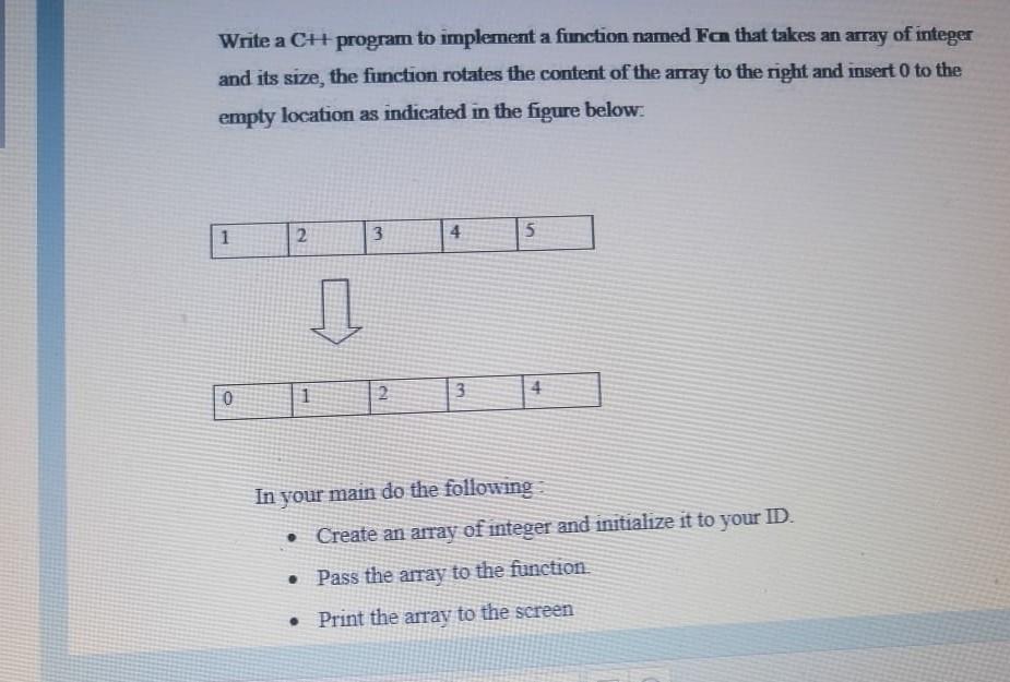  by basic c++ Write a CH program to implement a function