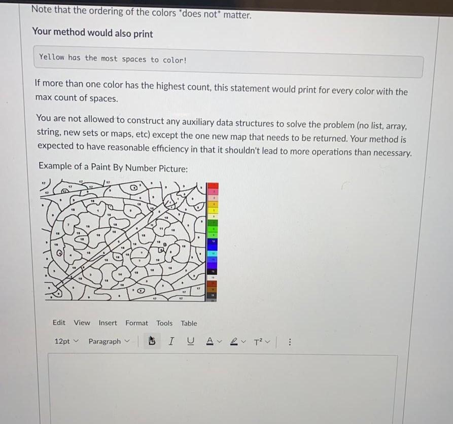 two Maps as parameters. The first map links a number value (integer)