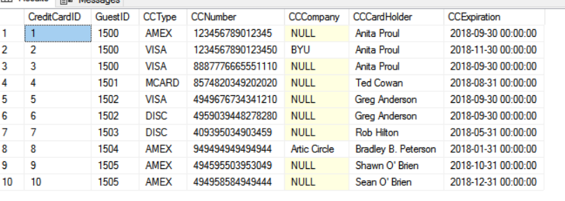SQL ORACLE QUESTION How write a statement to add a new Credit