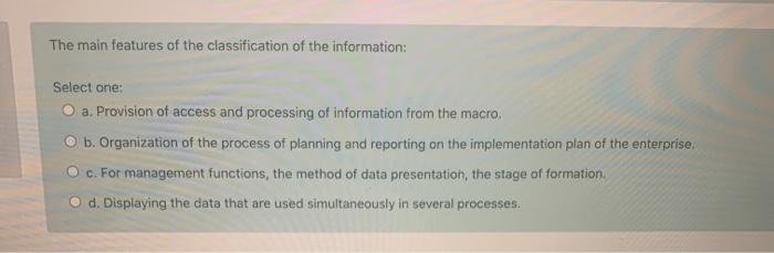 is Select one: O a Management of industrial and commercial activities on