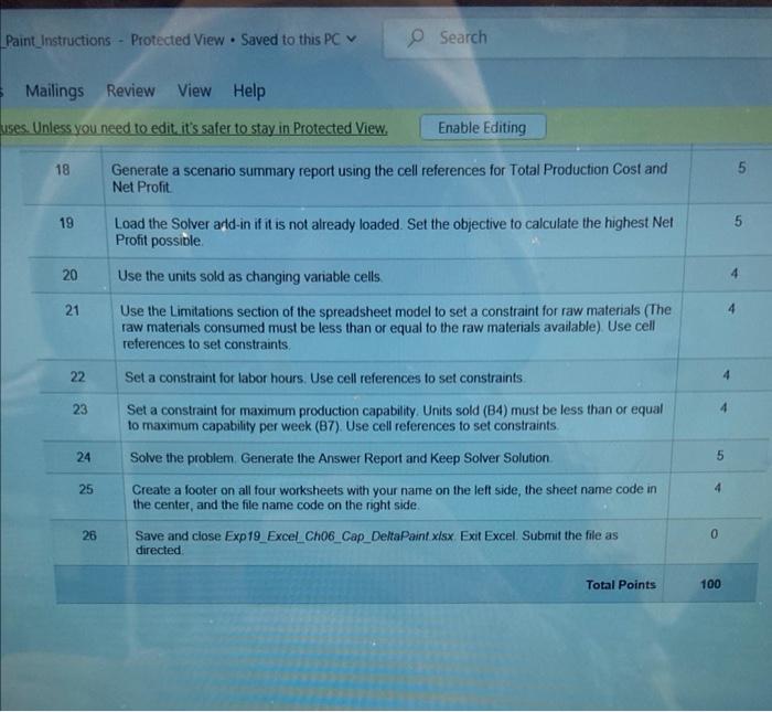 Gross Profit (cell B21) by selection, using the values in the left
