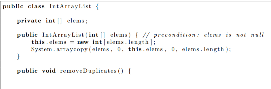 java program For the partial implementation of the class IntArrayList below, implement