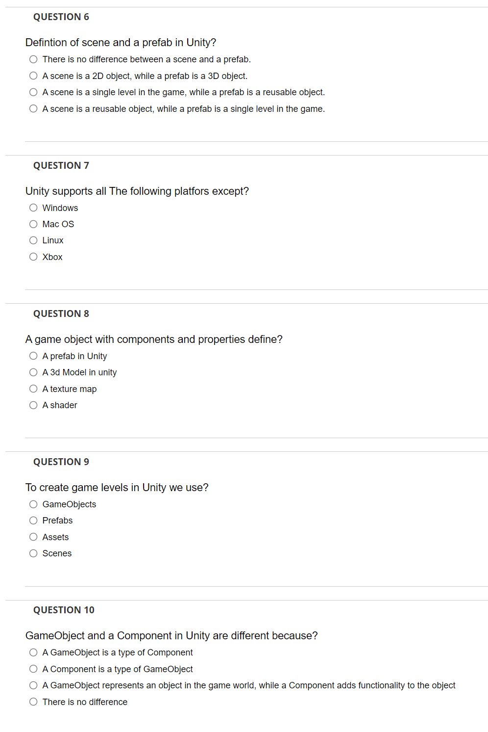 This Quiz subject is Game Programming. Only the "Unity Hub" expert should