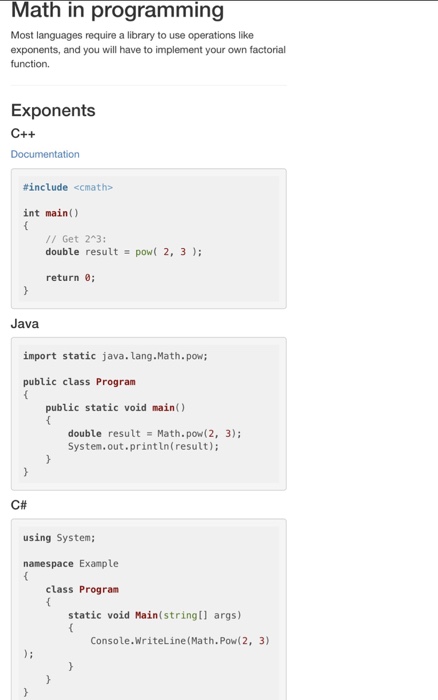 use any programming language that you're comfortable with to implement simple programs