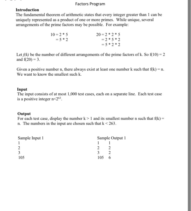  C++ build Source code for a cpp.file Factors Program Introduction The