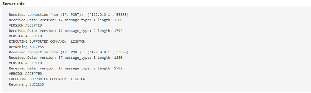 two command line arguments, port and log locations. 3. The server must