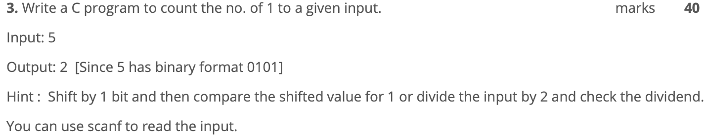 I need help please. 3. Write a C program to count the