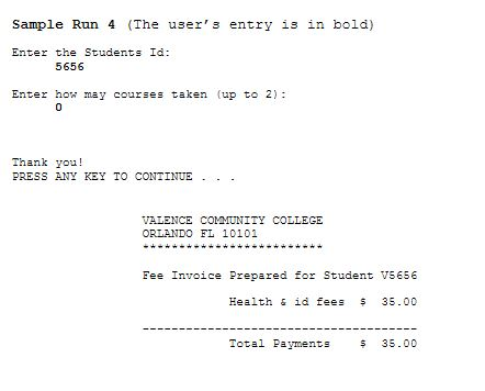 Valence community college, a student can take up to two courses. The