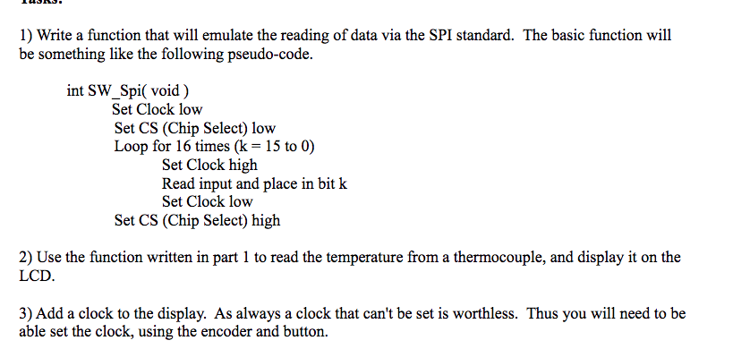 Write following code fragment in C 1) Write a function that will