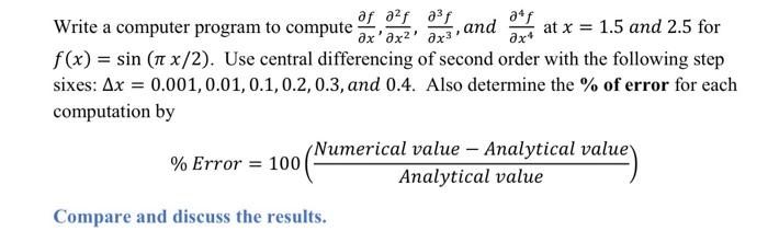  Write a computer program to compute af a?f a3f atf ox'ax2'