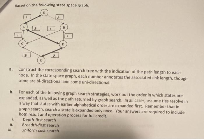  Based on the following state space graph, S 2 B 3