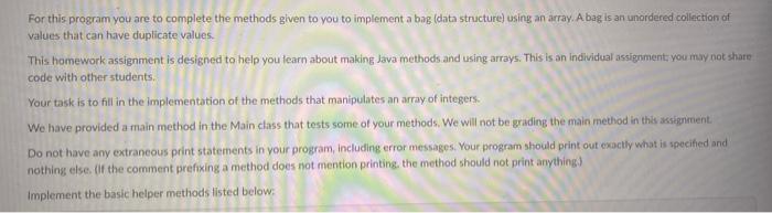  needs to be in java For this program you are to