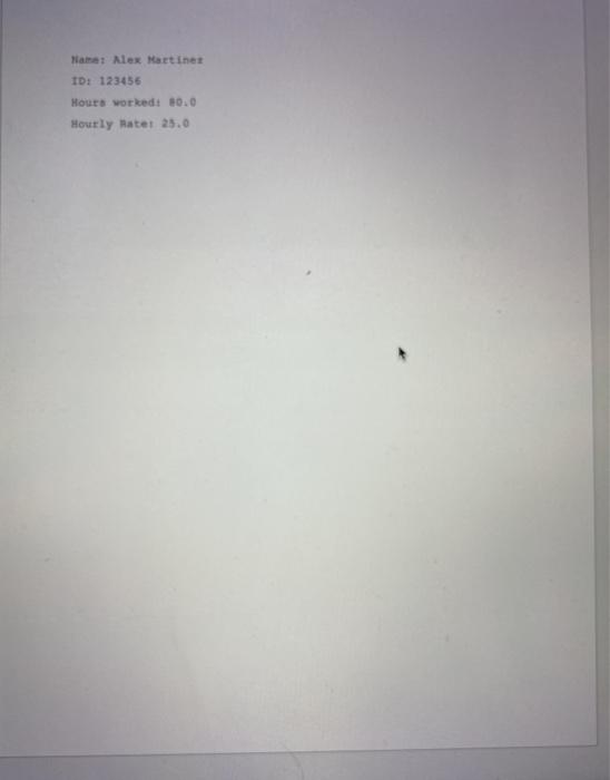 the following UML diagram Payroll Class I list of the instance variables