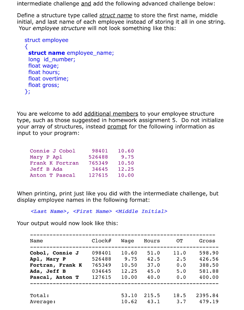 the user to enter the number of hours each employee worked. When