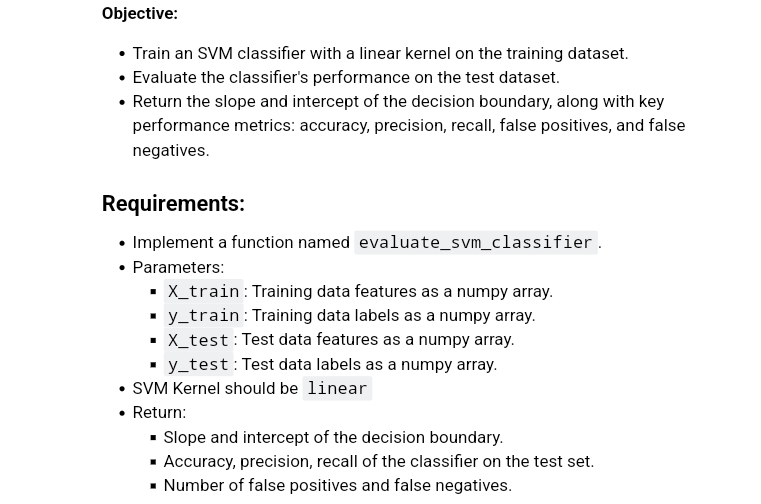  write a python code for the following Objective: Train an SVM