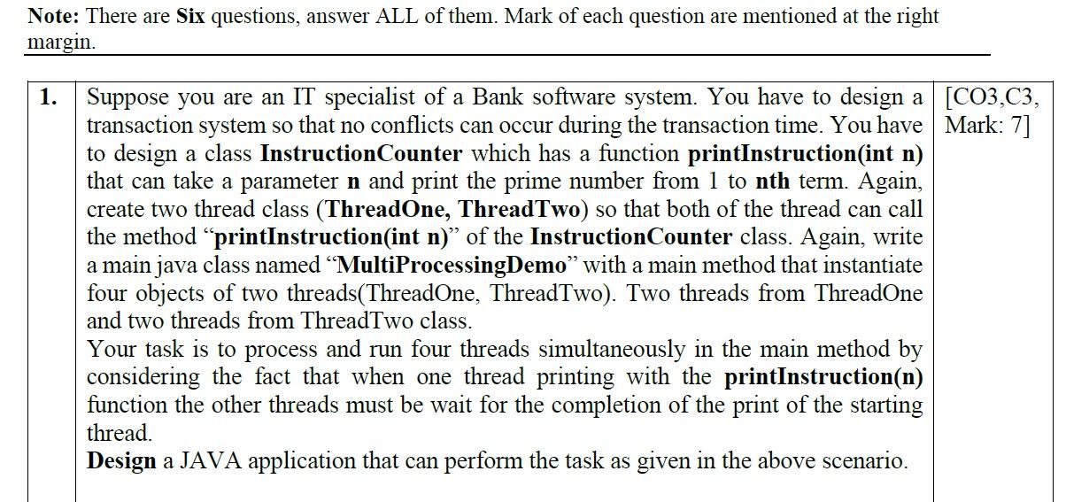 Please Solve in JAVA as soon as possible Note: There are Six