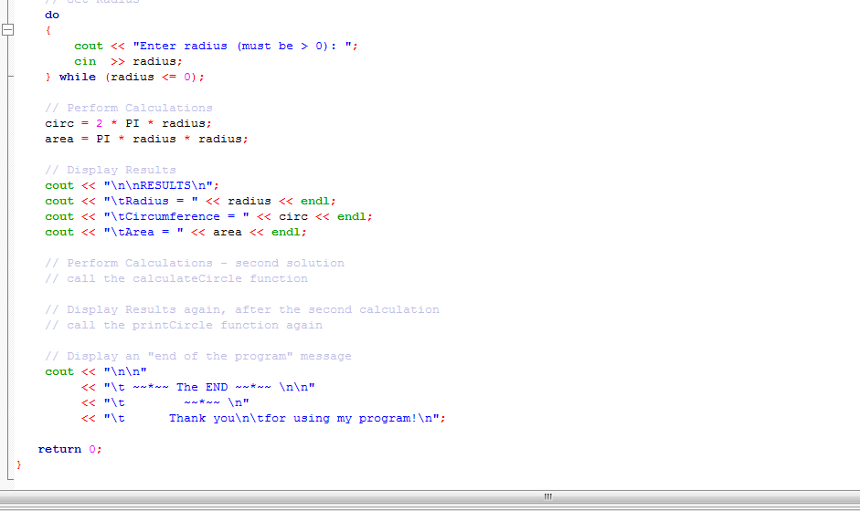 a C++ program: // No Ratanata? no return value void rclcome (void)