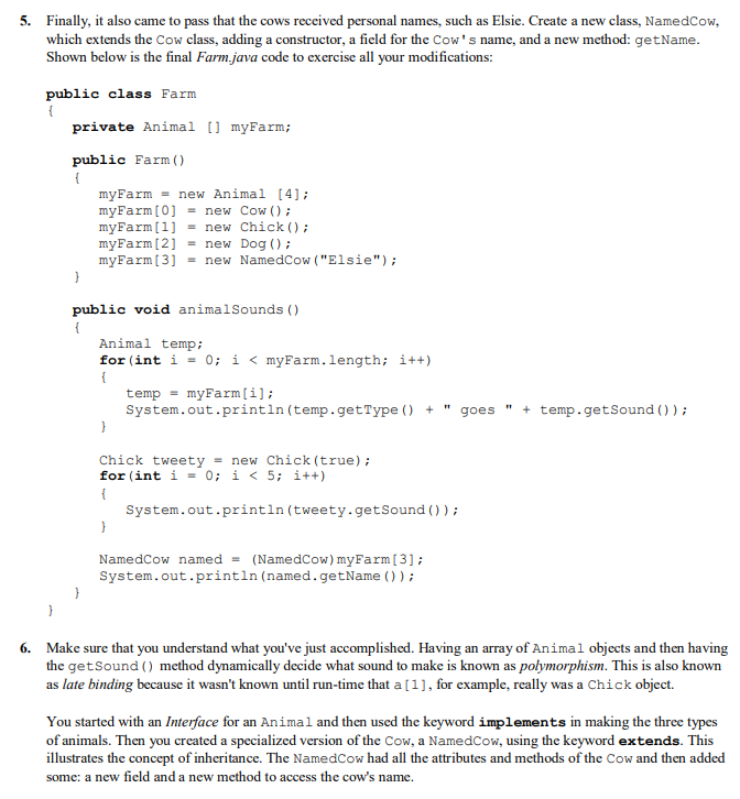 farm and several types of animals. Every animal shared certain characteristics. They
