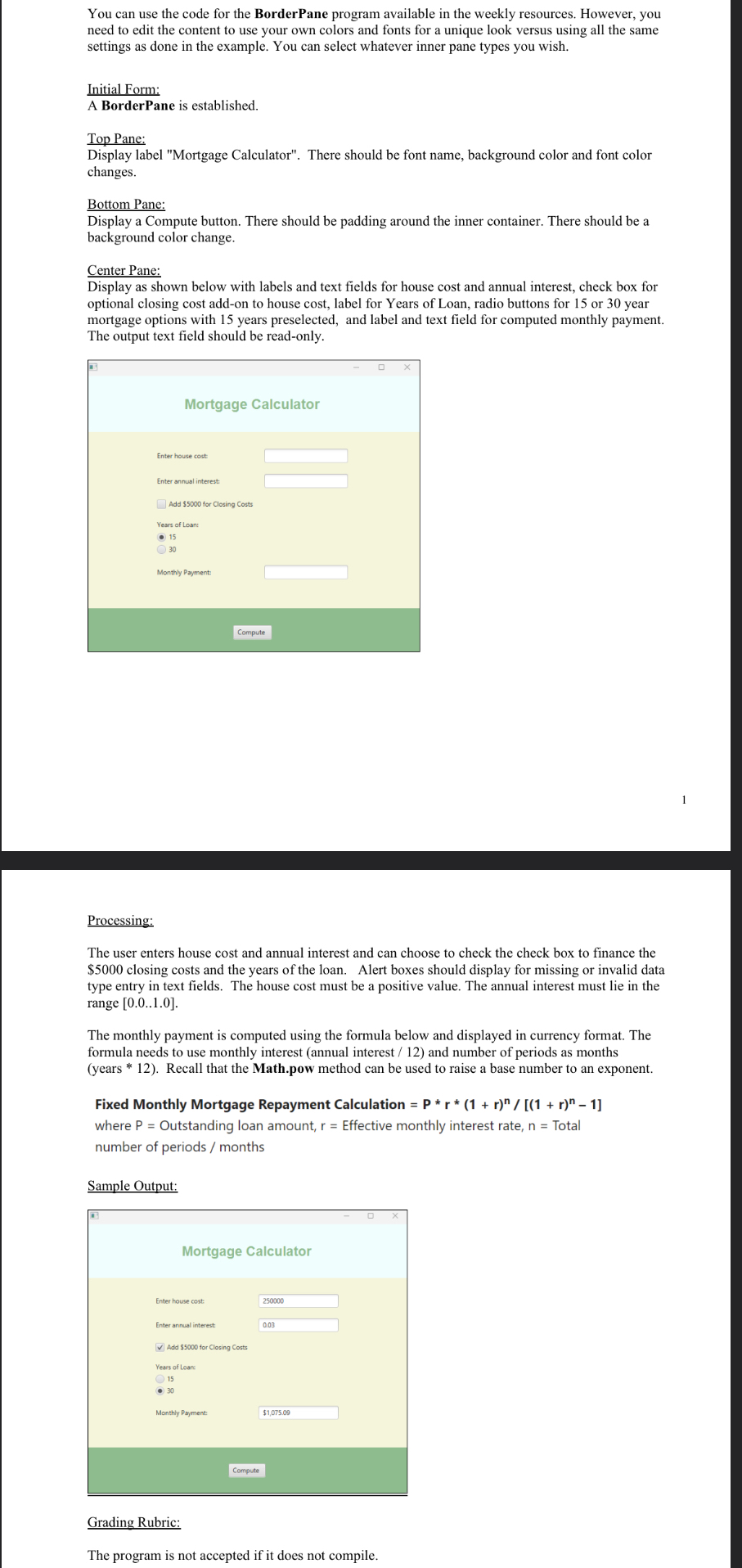  You can use the code for the BorderPane program available in