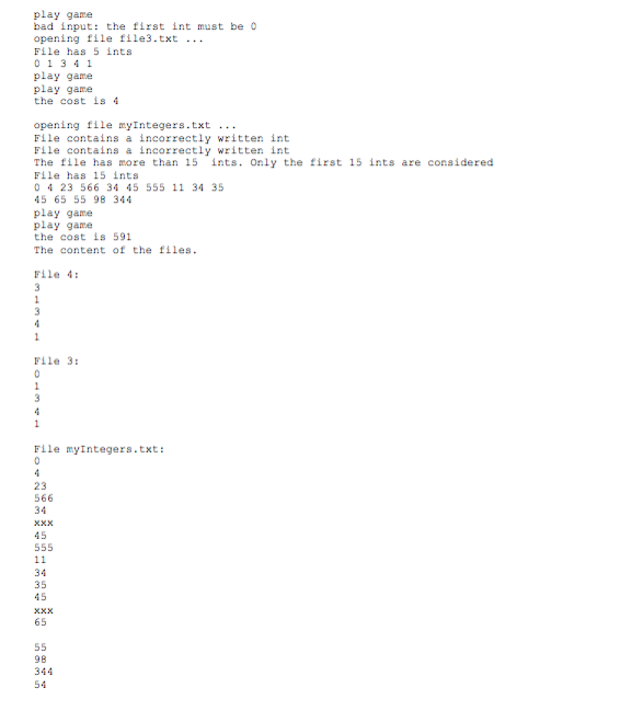class Jump It private String fileName: name of the file private int