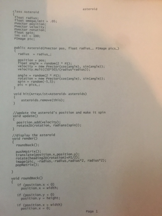 Coursecontent other Download the file "asteriodsGame.zip" in Black material. Unzip it and